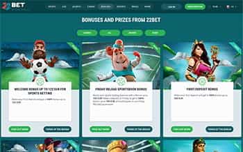 22 Bet Casino Willkommensbonus
