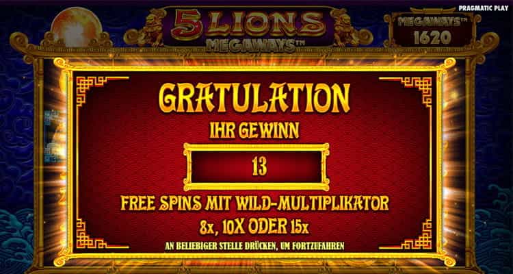 5 Lions Megaways Gameplay