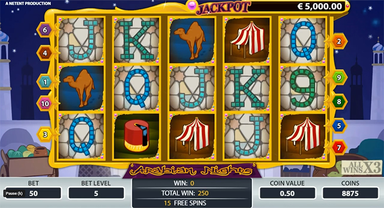 Arabian Nights kostenlos spielen mit der Demo.