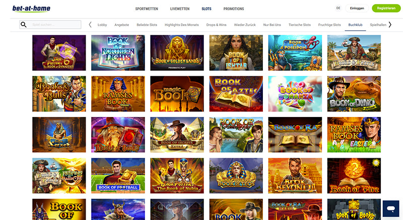 Buchclub-Slots bei bet-at-home.