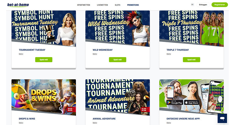 Spezielle Promotionen bei bet-at-home.
