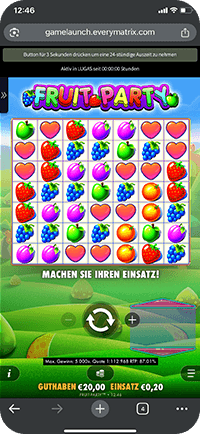 Das Spiel beginnen und erste Einsätze festlegen.
