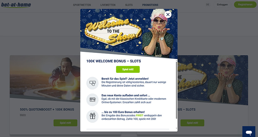 Der Willkommensbonus bei bet-at-home.