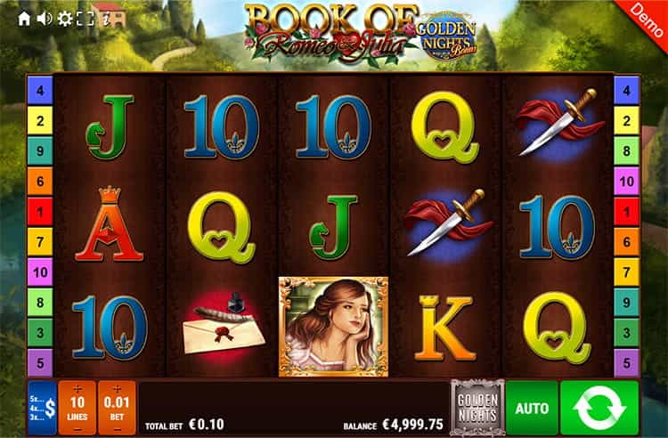 Book of Romeo and Julia kostenlos spielen mit der Demo.