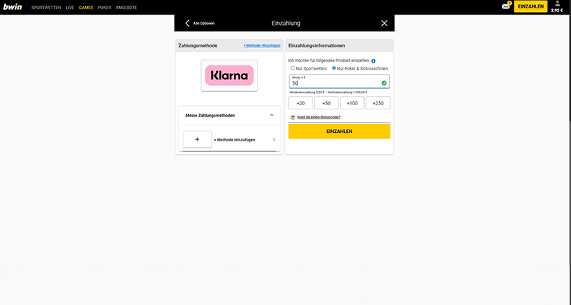 bwin einzahlung