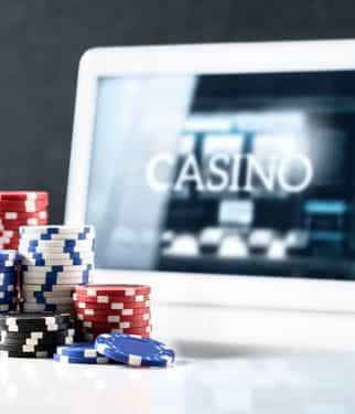 Dice, casino chips, cards