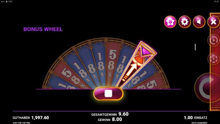 Deco Diamonds Gewinntabelle