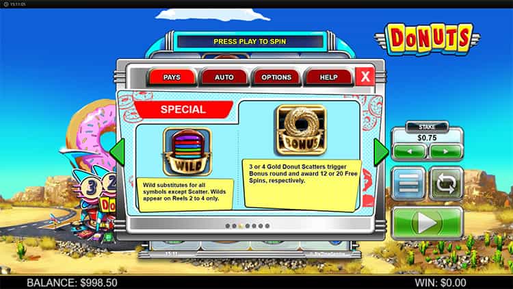 Donuts Gewinntabelle 3