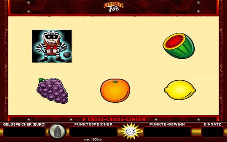 Dynamite Joe Gewinntabelle