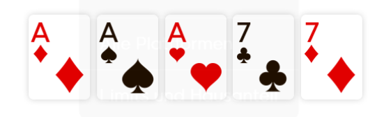 Die Kombination Full House beim Poker.