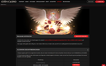 Der God of Casino Willkommensbonus.