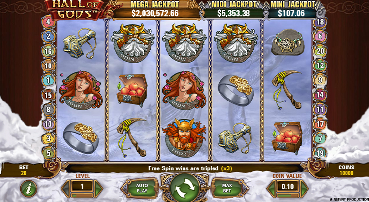 Hall of Gods kostenlos spielen mit der Demo.