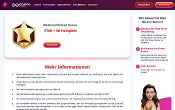 Der Infinity Bonus für neue Spieler.