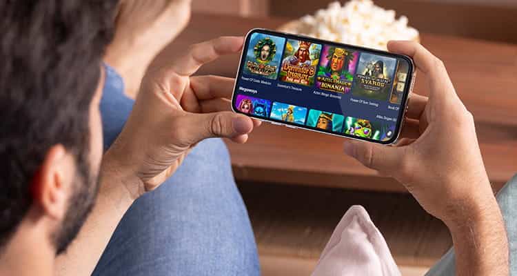 Spielauswahl in einem iPhone Casino.