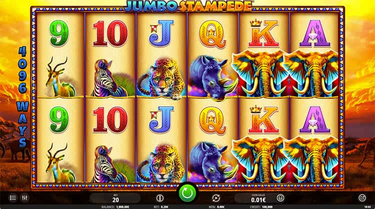 Jumbo Stampede kostenlos spielen mit der Demo.