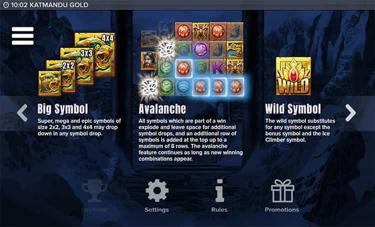 Katmandu Gold Gewinntabelle