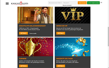 Knightslots Willkommensbonus.
