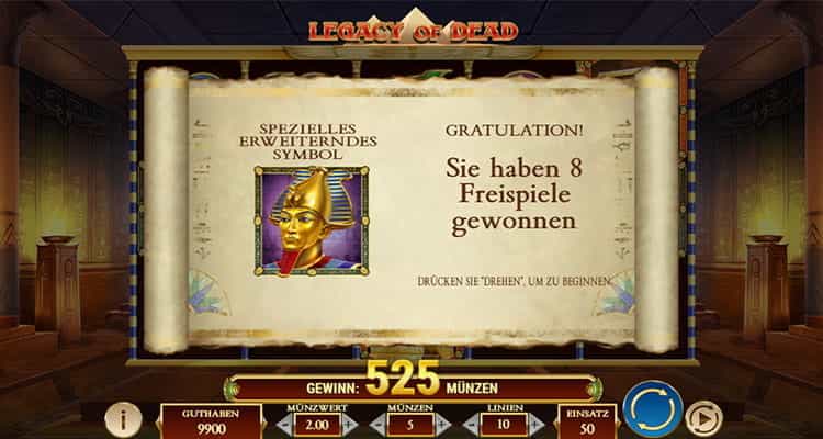Legacy of Dead Freispiele
