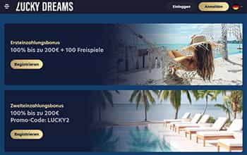Luckydreams Casino Willkommensbonus