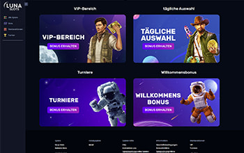 Der Luna Slots Willkommensbonus.