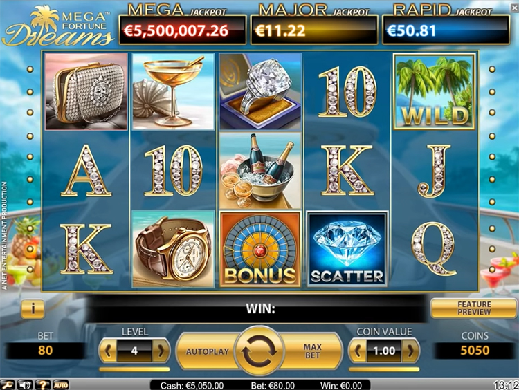 Mega Fortune Dreams kostenlos spielen mit der Demo.