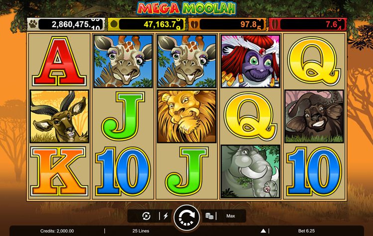 Mega Moolah kostenlos spielen mit der Demo.