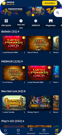 Schritt 1: Webseite von Merkur Slots besuchen