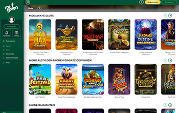 Eine Auswahl von Mr Green Automaten.