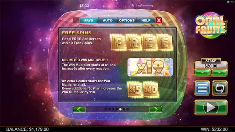 Opal Fruits Gewinntabelle 3