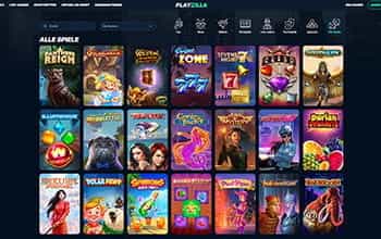 Übersicht über die Spiele bei PlayZilla.
