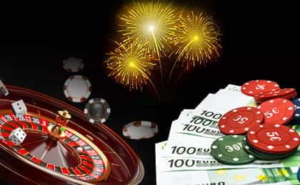 Frau am Roulette Casino Tisch