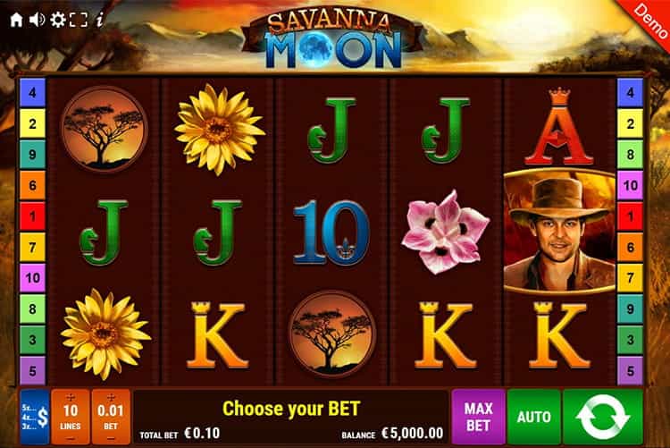 Savanna Moon kostenlos spielen mit der Demo.