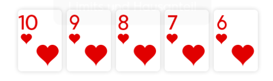 Die Kartenkombination Straight Flush beim Poker.