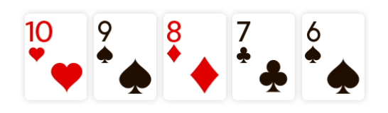 Die Straße als Kartenkombination beim Pokerspiel.