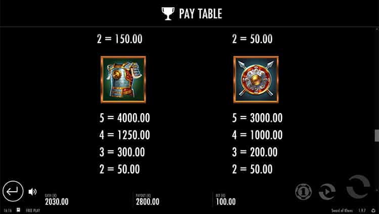 Sword of Khans Bonusspiel