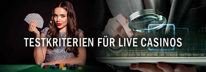 Testkriterien für Live Online Casinos