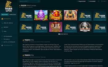 Die Startseite von Tigerspin.