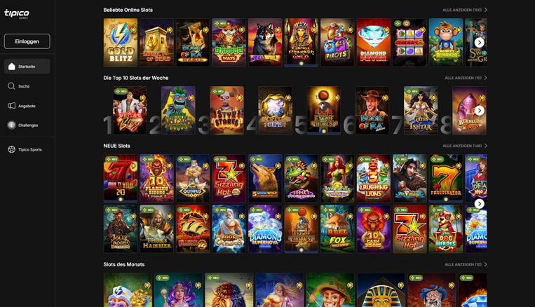 Tipico Casino Tischspiele Lobby