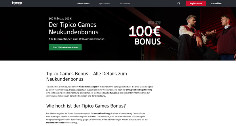 Den Tipico Casino Willkommensbonus einlösen