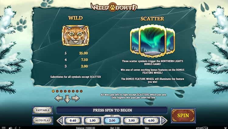 Wild North Gewinntabelle