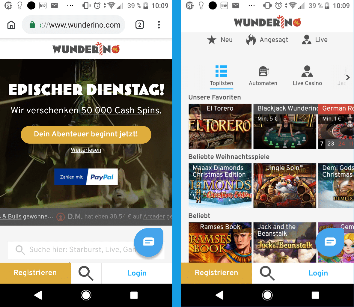 wunderino online casino