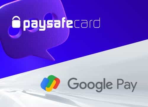 Das Logo der paysafecard und von Google Pay.