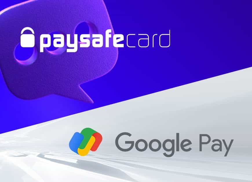 Das Logo der paysafecard und von Google Pay.