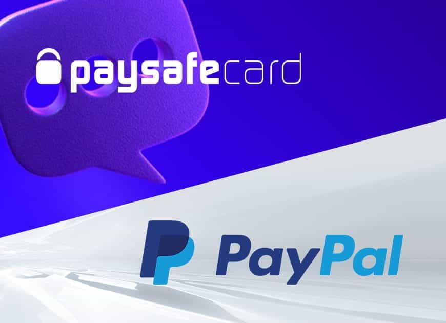 Das paysafecard und PayPal Logo.