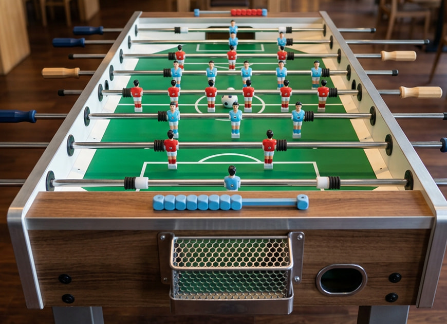 Ein Tischkicker, der gesponsort wurde. 