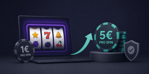 Spielautomat und Spielchips mit 1€ und 5€ Aufdruck - Erstellt mit KI